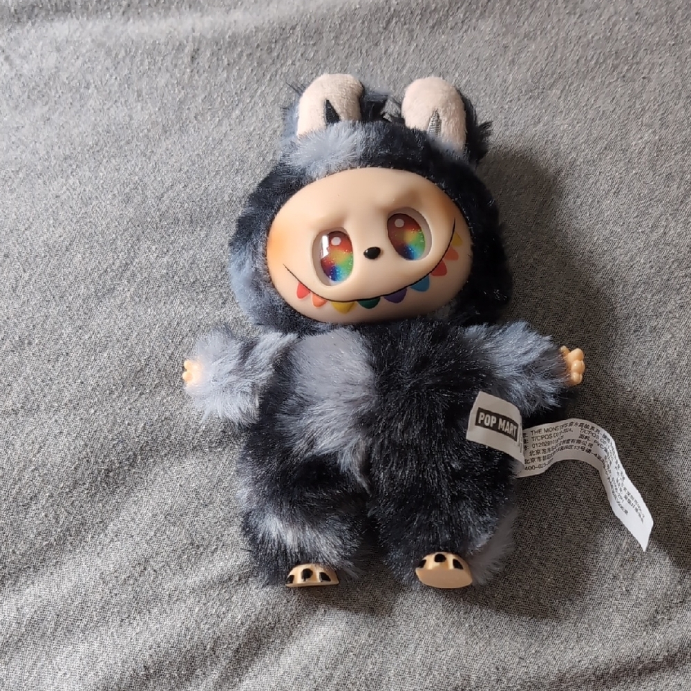 Pop Mart Gray and Black Plush Toy